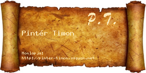 Pintér Timon névjegykártya